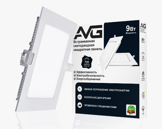 Led պանել քառակուսի ներքին 9W-4K (N.W)  (30) - ի նկար
